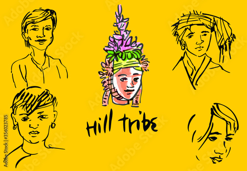 Mae Hong Son hill tribe people in The North of Thailand ,people in Poy Sang Long Festival three day celebration of Buddhist novice ordination in late March or early April every year.