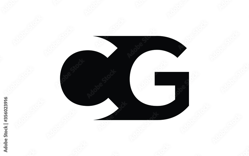 CG or GC Letter Initial Logo Design, Vector Template