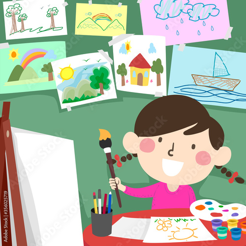 Kid Girl Paint Drawing Room...
