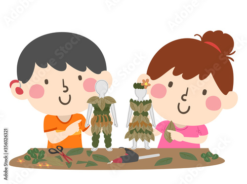 Deaf Leaf Art Doll Making Workshop Illustration