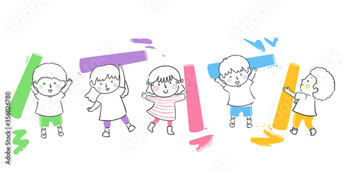 Kids Doodle Colorful Chalks...