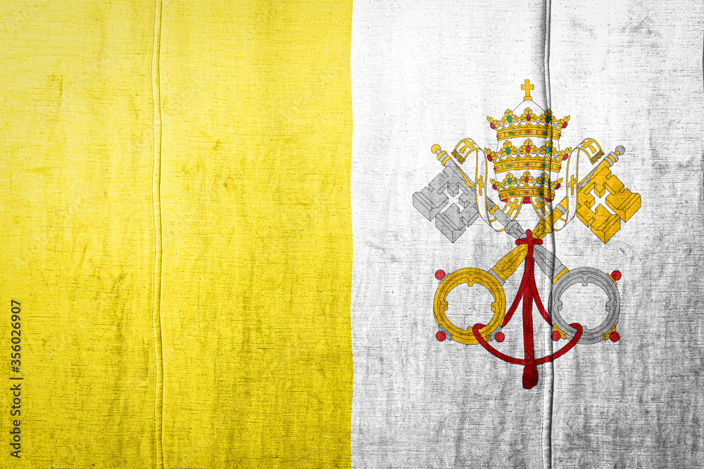 Flag banner on fabric texture background. Flag banner on fabric texture background.