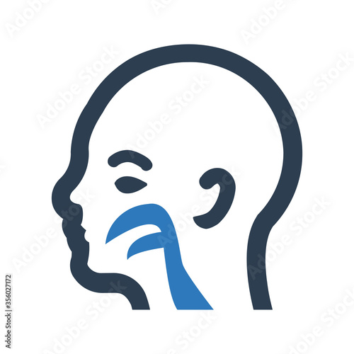 Breathing line icon. Breath difficulties sign. Respiration problems symbol.