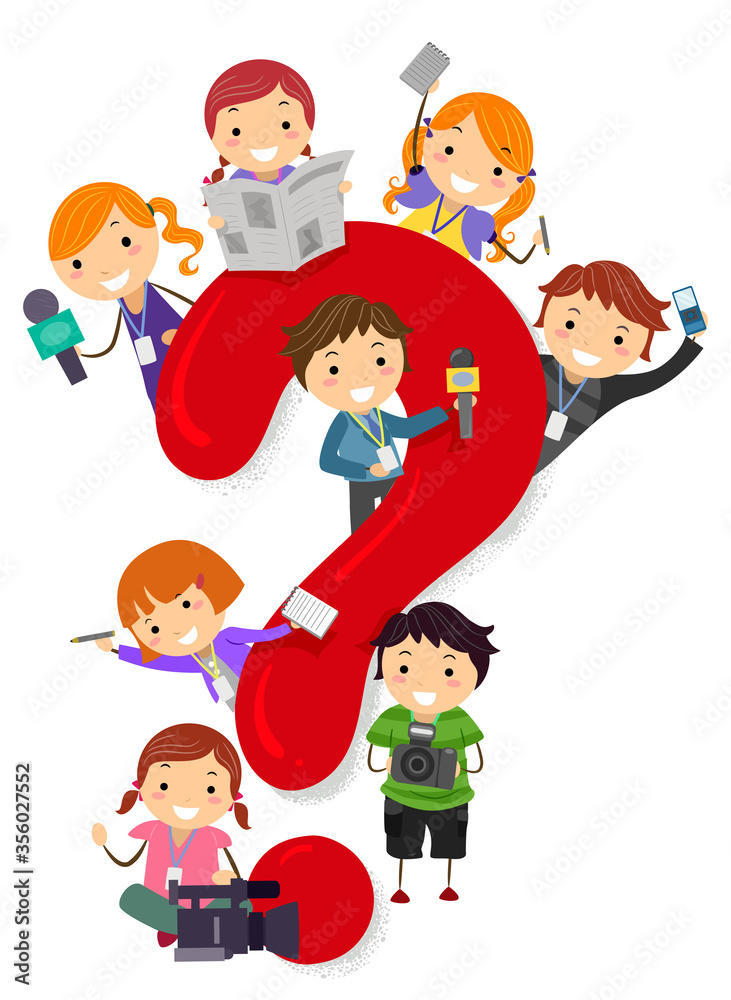 Kids Broadcast Journalism Scoop Illustration Kids Broadcast Journalism Scoop Illustration