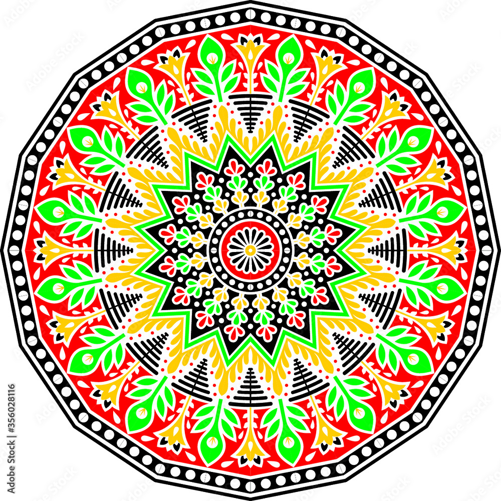 colorful vector ornament mandala round design