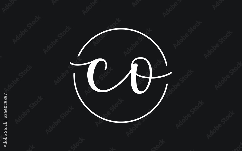 co or oc Cursive Letter Initial Logo Design, Vector Template Stock ...