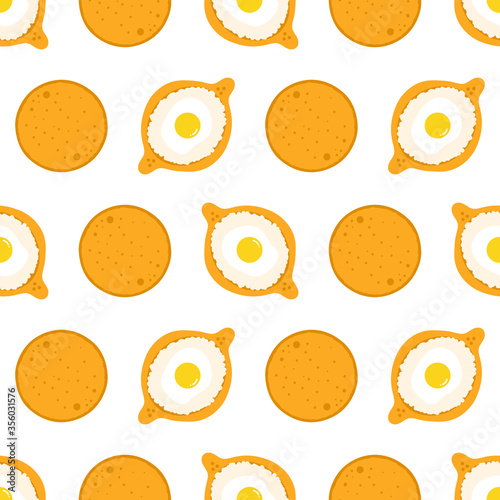 Khachapuri imeruli and khachapuri acharuli, traditional georgian pies vector seamless pattern background.