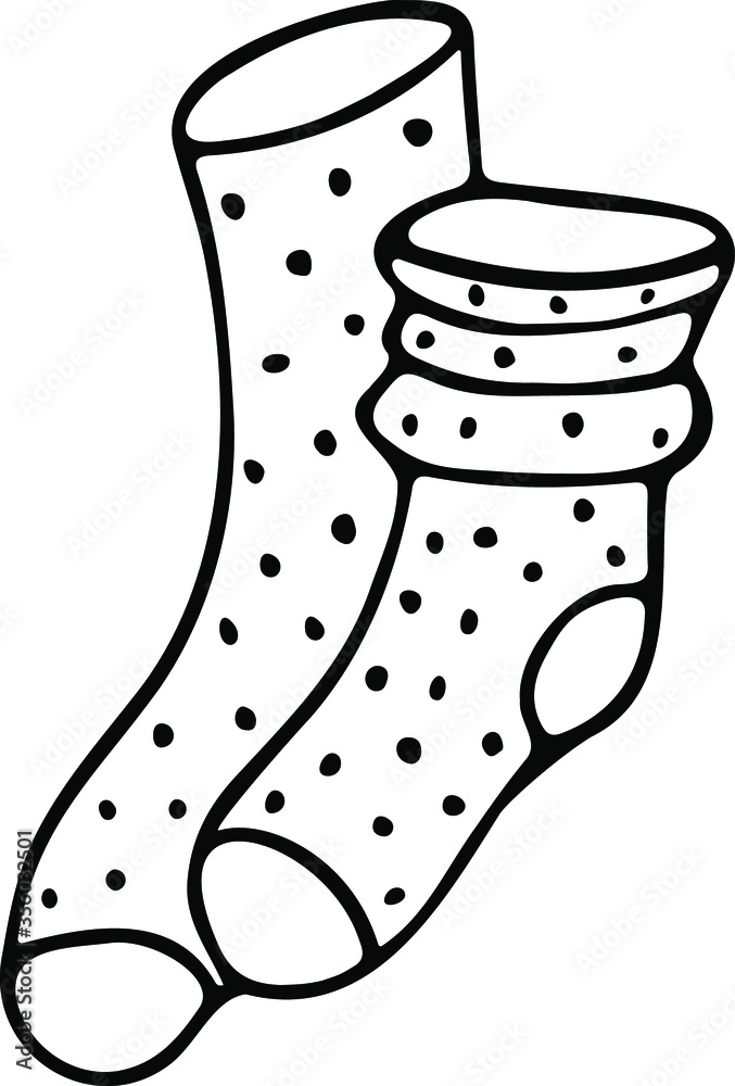 Vector illustration with cozy socks. For woman and for girl. Сlothing store Vector illustration with cozy socks. For woman and for girl. Сlothing store