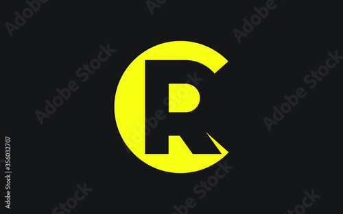 CR or RC Letter Initial Logo Design, Vector Template