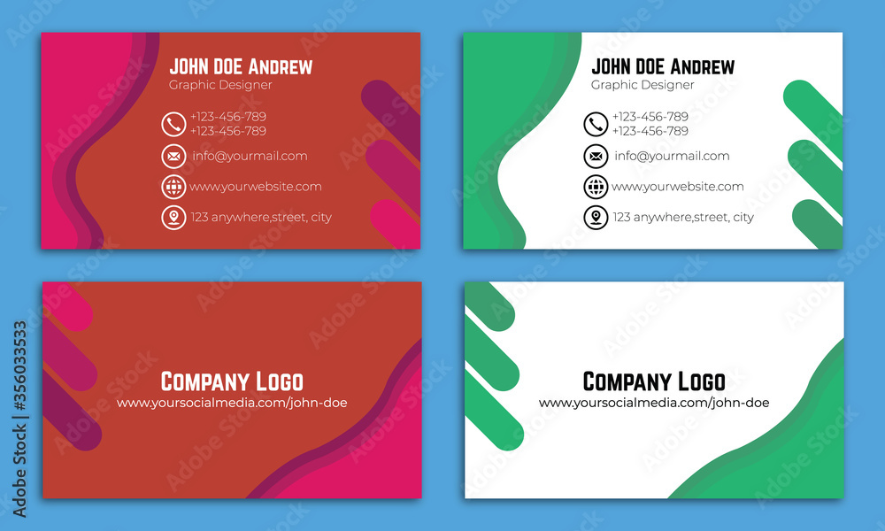 Modern Business Card - Creative and Clean Business Card Template with 2 color combination