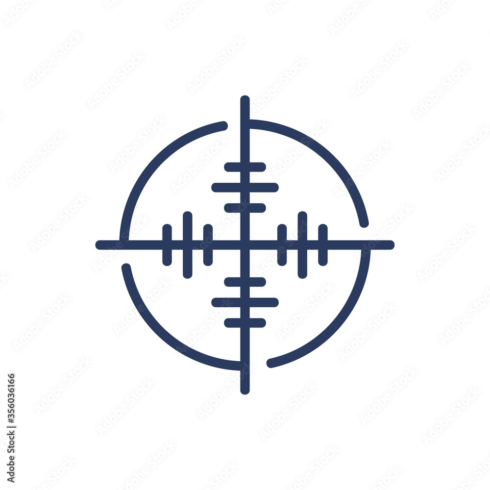 Shutter aim thin line icon. Focus, crosshair, target isolated outline sign. Accuracy, opportunity, strategy concept. Vector illustration symbol element for web design and apps Shutter aim thin line icon. Focus, crosshair, target isolated outline sign. Accuracy, opportunity, strategy concept. Vector illustration symbol element for web design and apps
