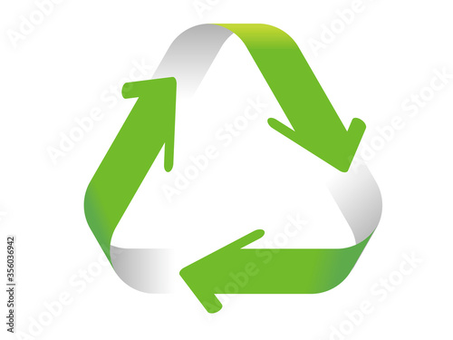 Vector illustration of a three-dimensional recycling symbol：立体的なリサイクルマークのイラスト