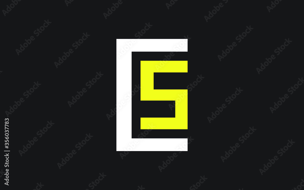 CS or SC Letter Initial Logo Design, Vector Template