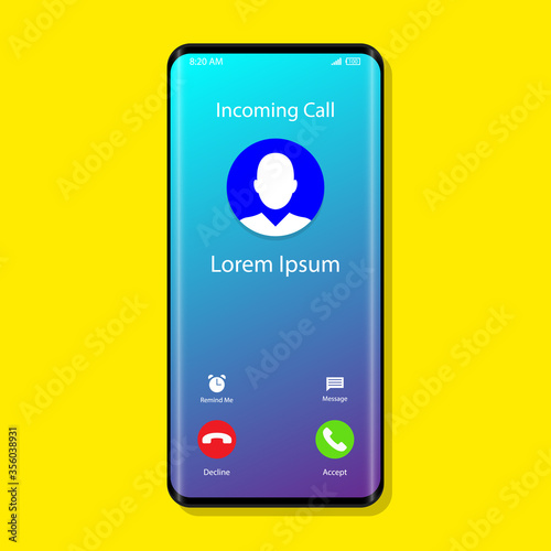 Incoming Call Interface Phone Call Vector