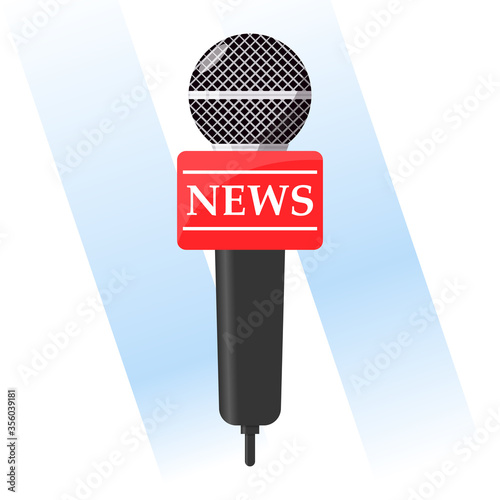 Microphone vector. News illustration. News on TV and radio. Interview