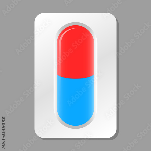 Capsule Pill in packaging blister Illustration Icon Vector