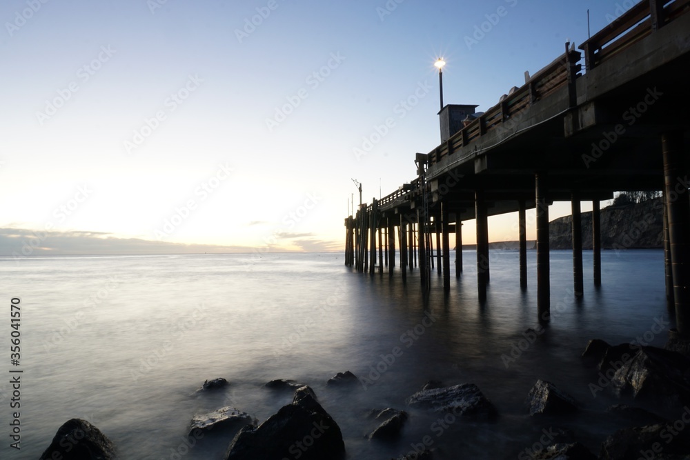 Long exposure at the point arena pier on the California cost 