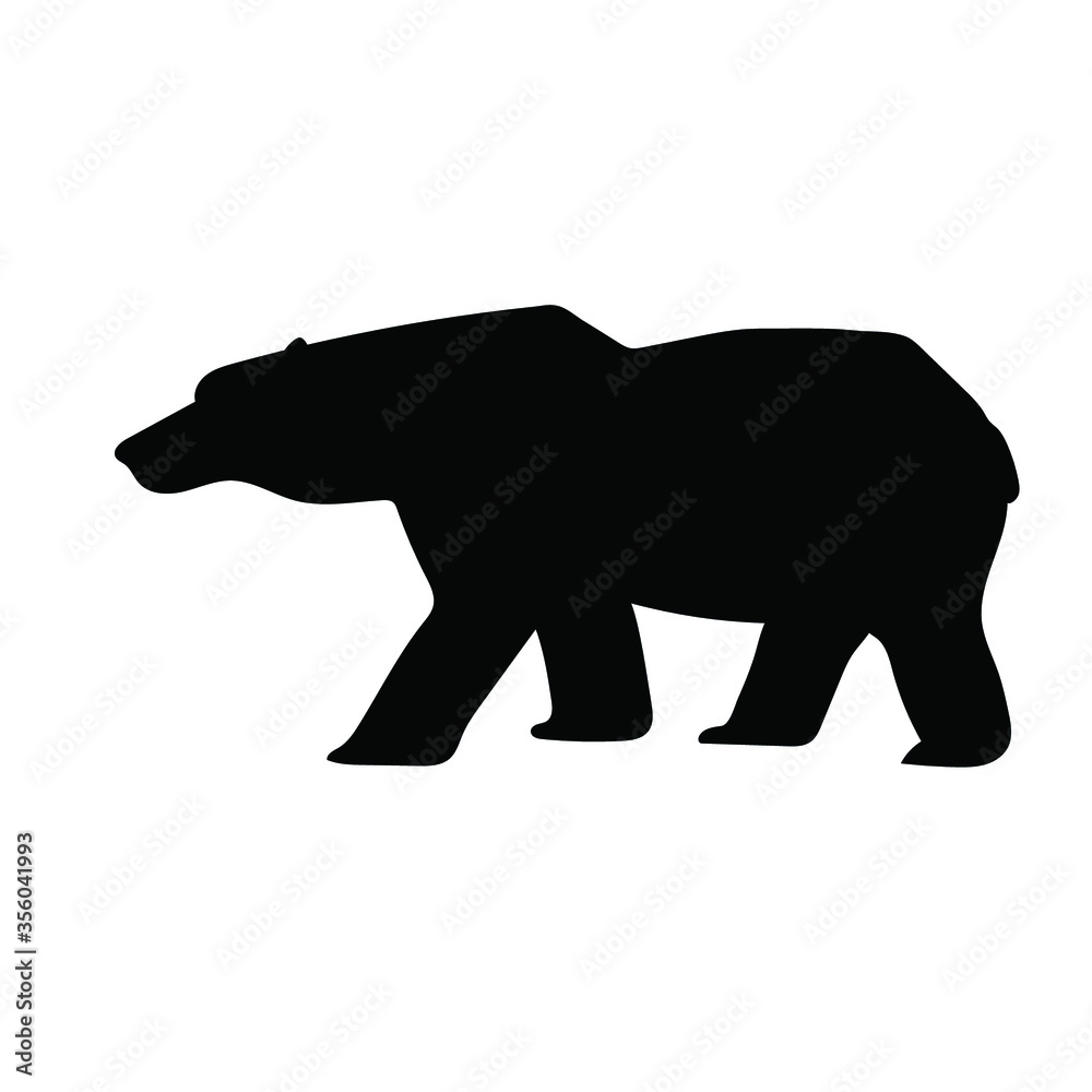 Fototapeta premium Polar bear silhouette, vector illustration