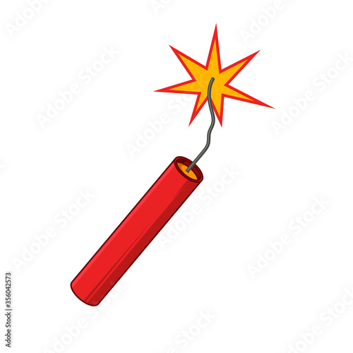 Illustration of dynamite isolated on white background. Design element for poster, card, banner, logo, label, sign, badge, t shirt. Vector illustration