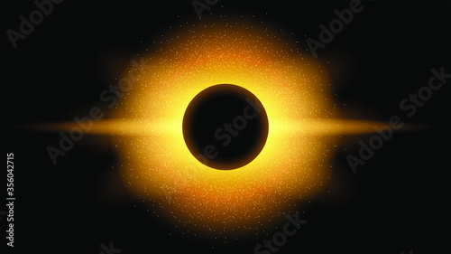 Sun Eclipse Orange Fire Background Vector