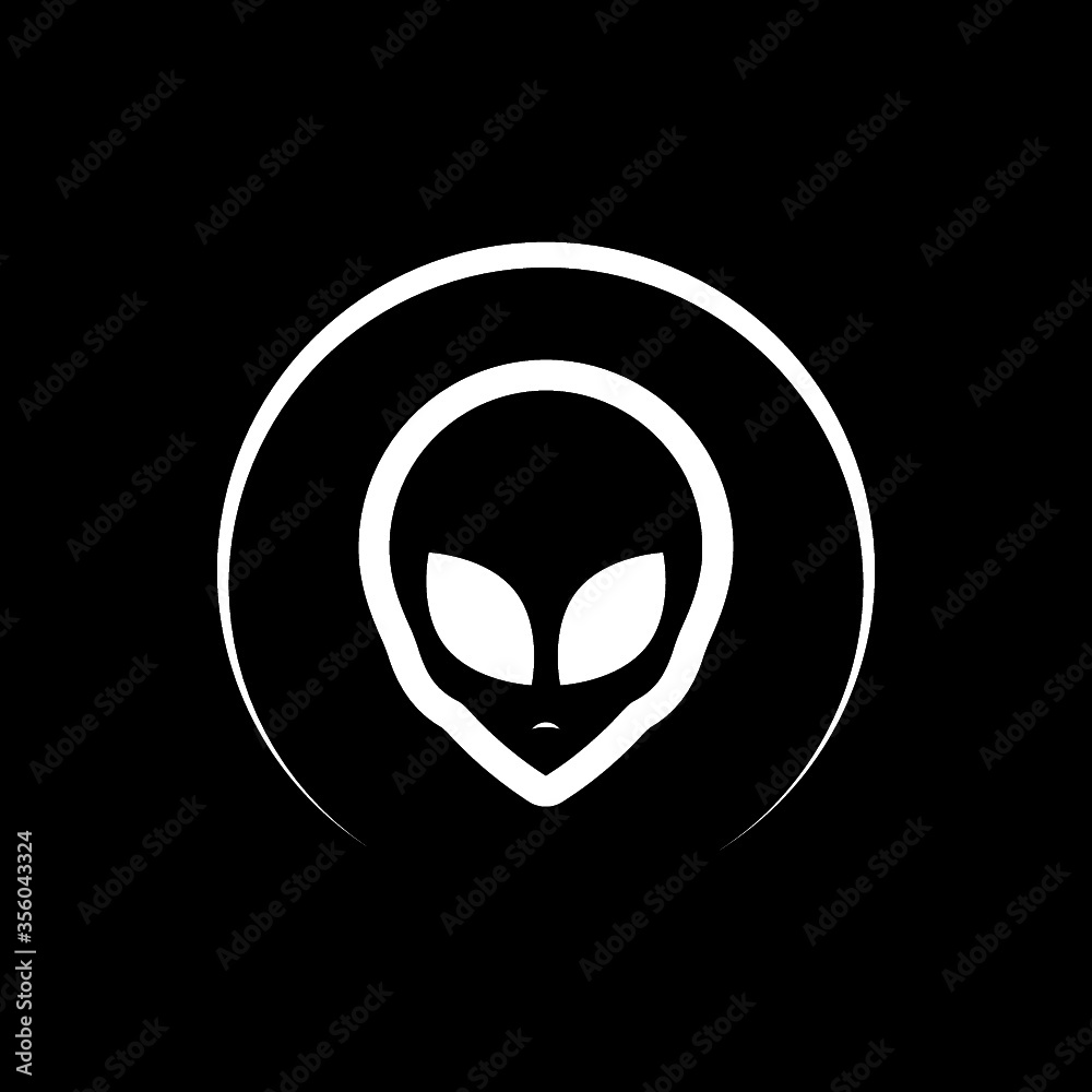 Alien icon isolated on dark background Alien icon isolated on dark background