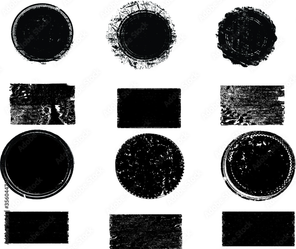 Grunge post Stamps Collection, Circles. Banners, Insignias , Logos, Icons, Labels and Badges Set . vector distress textures.blank shapes.
