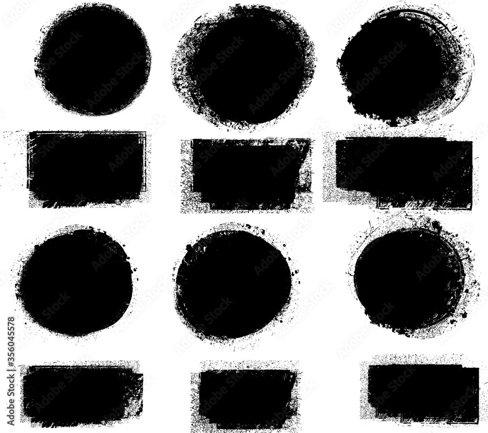 Grunge post Stamps Collection, Circles. Banners, Insignias , Logos, Icons, Labels and Badges Set . vector distress textures.blank shapes.