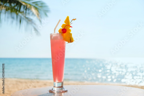 tropical cocktail on the beach