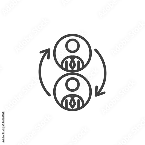 Personnel change line icon. linear style sign for mobile concept and web design. Switch staff outline vector icon. Symbol, logo illustration. Vector graphics