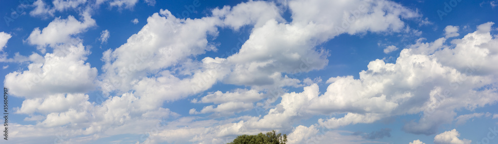 Wide panorama of the sky with cumulus clouds Wide panorama of the sky with cumulus clouds