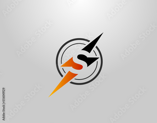 Electrical S Letter Logo. Creative Icon Created From Negative Space of Initial S Combined With Thunder Shape Design.