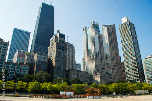 Chicago is known for its skyscrapers some of which can be seen in this picture photo