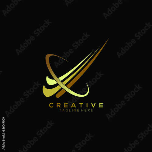 Up arrows on gold color design template business growth concept