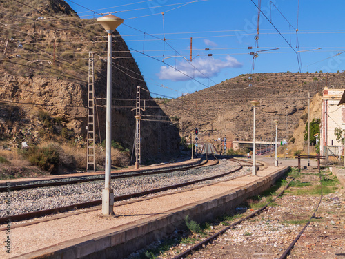 railway passing through Santa Fe de Mondujar (Spain) photo