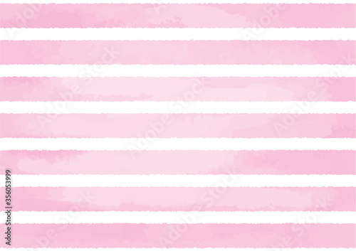 【 A4 / Pink / horizontal 】Hand painted watercolor stripes, abstract watercolor background, vector illustration