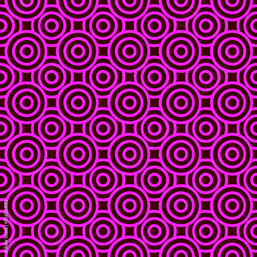 Seamless pattern with circles, flat design, vector template background.