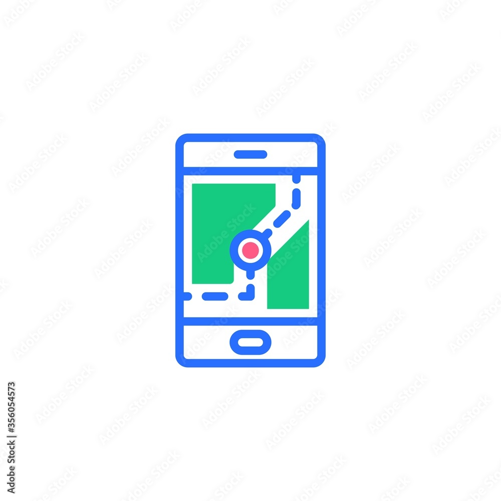 Smartphone GPS navigator flat icon, vector sign, mobile phone navigation app colorful pictogram isolated on white. Symbol, logo illustration. Flat style design Smartphone GPS navigator flat icon, vector sign, mobile phone navigation app colorful pictogram isolated on white. Symbol, logo illustration. Flat style design