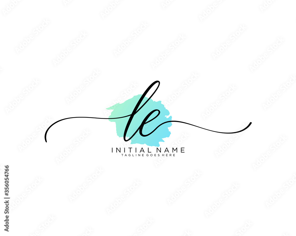 L E Initial handwriting logo vector L E Initial handwriting logo vector