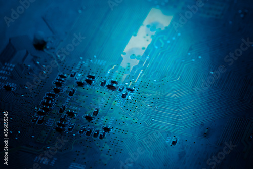 Electronics Circuit board background , close-up.