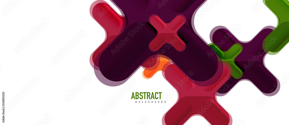 Glossy multicolored plastic style cross composition, x shape design, techno geometric modern abstract background. Trendy abstract layout template Glossy multicolored plastic style cross composition, x shape design, techno geometric modern abstract background. Trendy abstract layout template