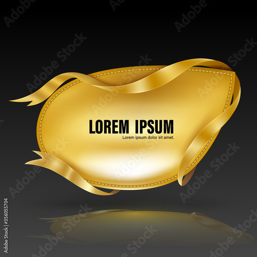 Gold billboard and gold ribbon