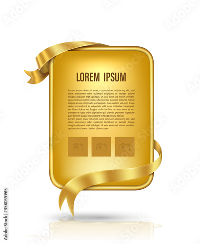 Gold billboard and gold ribbon