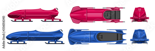 Photographie Bobsled isolated cartoon set icon