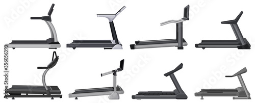 Treadmill vector cartoon set icon. Vector illustration runner equipment on white background. Isolated cartoon set icon treadmill.
