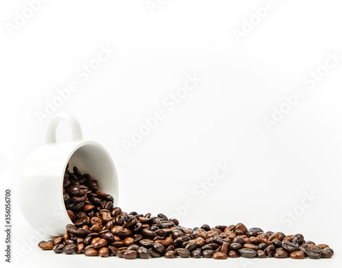 Close-up on the cup of coffee beans.