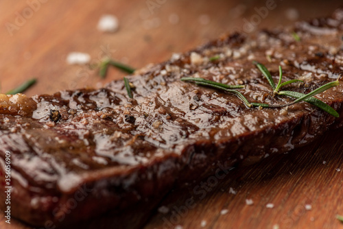 entranha cut steak meat grilled with rosemary and salt