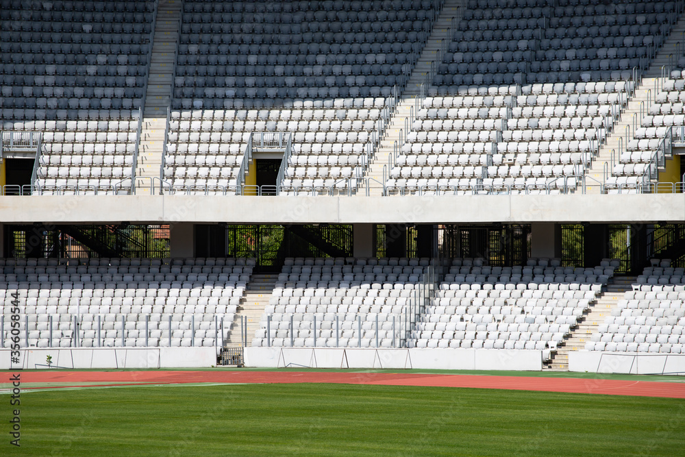 Obraz premium Soccer stadium with empty seats.