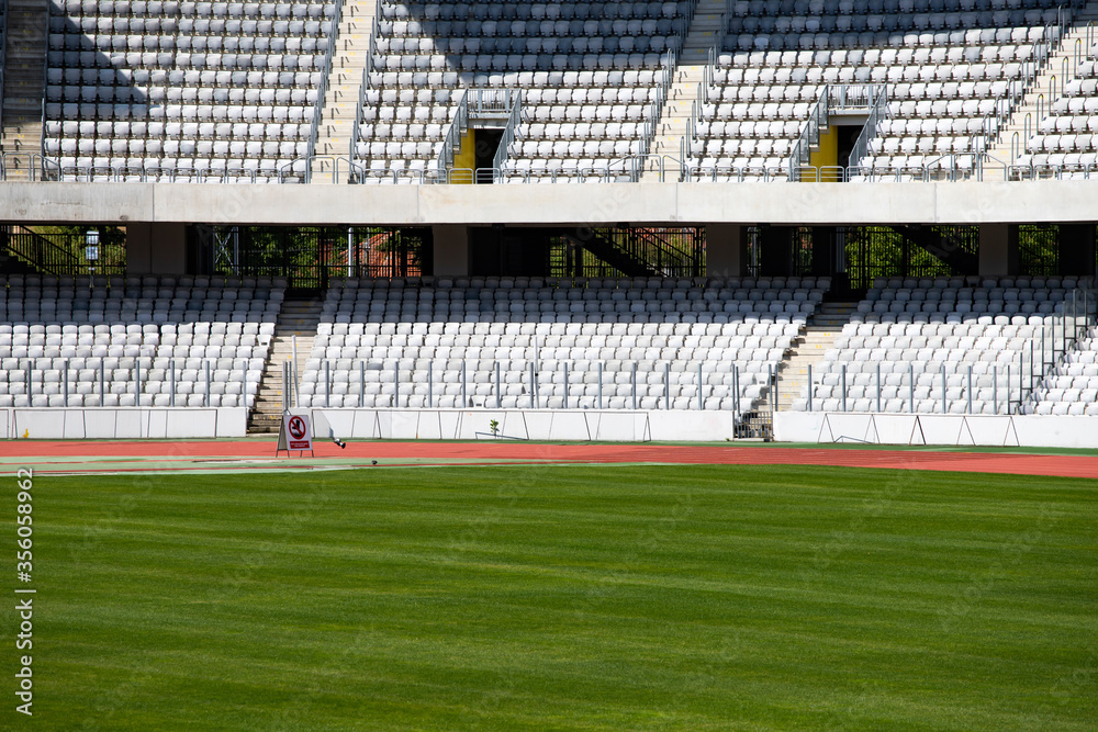 Fototapeta premium Soccer stadium with empty seats.