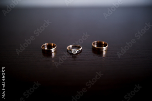 wedding engagement rings on the table