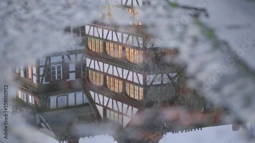 water reflection of a typical house in petite France, Strasbourg photo